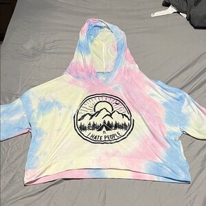 Short sleeve crop Hoodie